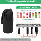 Linkidea 2 Pack Disposable Water Bottle Sleeve Compatible with 16.9 Fl Oz PRIME Hydration, BODYARMOR, Gatorade Fit, Insulated Neoprene Plastic Sports Drink Cover with Lockable Zipper, Black