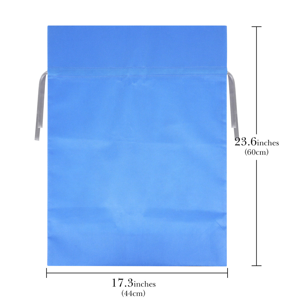 Linkidea 4 Pack Reusable Drawstring Gift Bags, Fabric Party Favor Bags for Birthday, Christmas & Holiday, Toy Storage Pouch for Building Blocks, Bricks & Goodie Bags (Blue)
