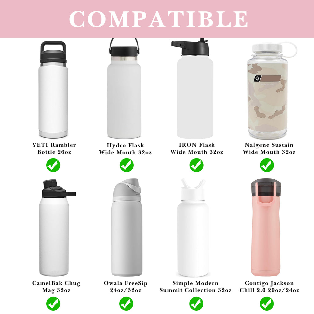 Linkidea Water Bottle Carrier with Strap Compatible with Simple Modern Summit Collection 32oz, Hydro Flask Wide Mouth, Waterbottle Sling Bag Holder with Shoulder Strap (Pink)