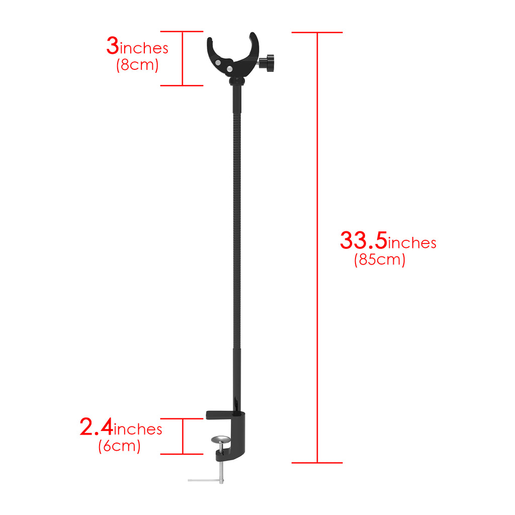 Linkidea Hands Free Blow Dryer Holder, Stainless Steel Grooming Dryer Hose Stand, Adjustable Hair Dryer Clamp Mount for Dog Pet Grooming Table Countertop (Black)