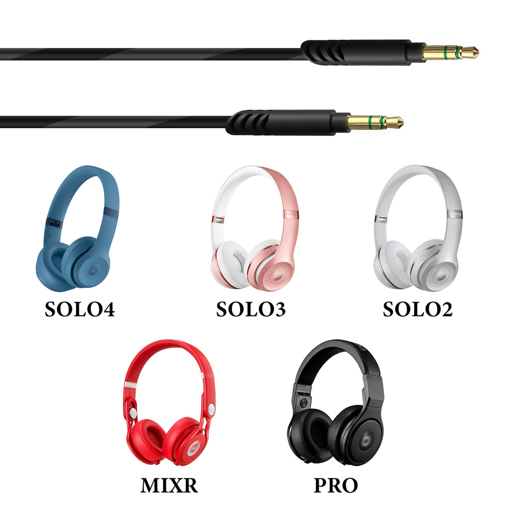 Linkidea Audio Cable for Beats Studio Pro/3/2, Solo 4/3/2/HD, Mixr, Pro Headphones, 3.5mm Replacement Aux Cord (5 ft/1.5 m)