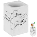 Linkidea Countertop Manual Toothbrush Holder for Bathroom, Resin Stand for Toothpaste, Vanity Organizer Compatible with Colgate ExtraClean, Oral-B CrossAction(White)
