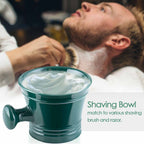 Linkidea Acrylic Shaving Mug with Knob Handle, Deep Size Wet Shaving Cup, Razor Shave Soap and Cream Bowl for Men, Green