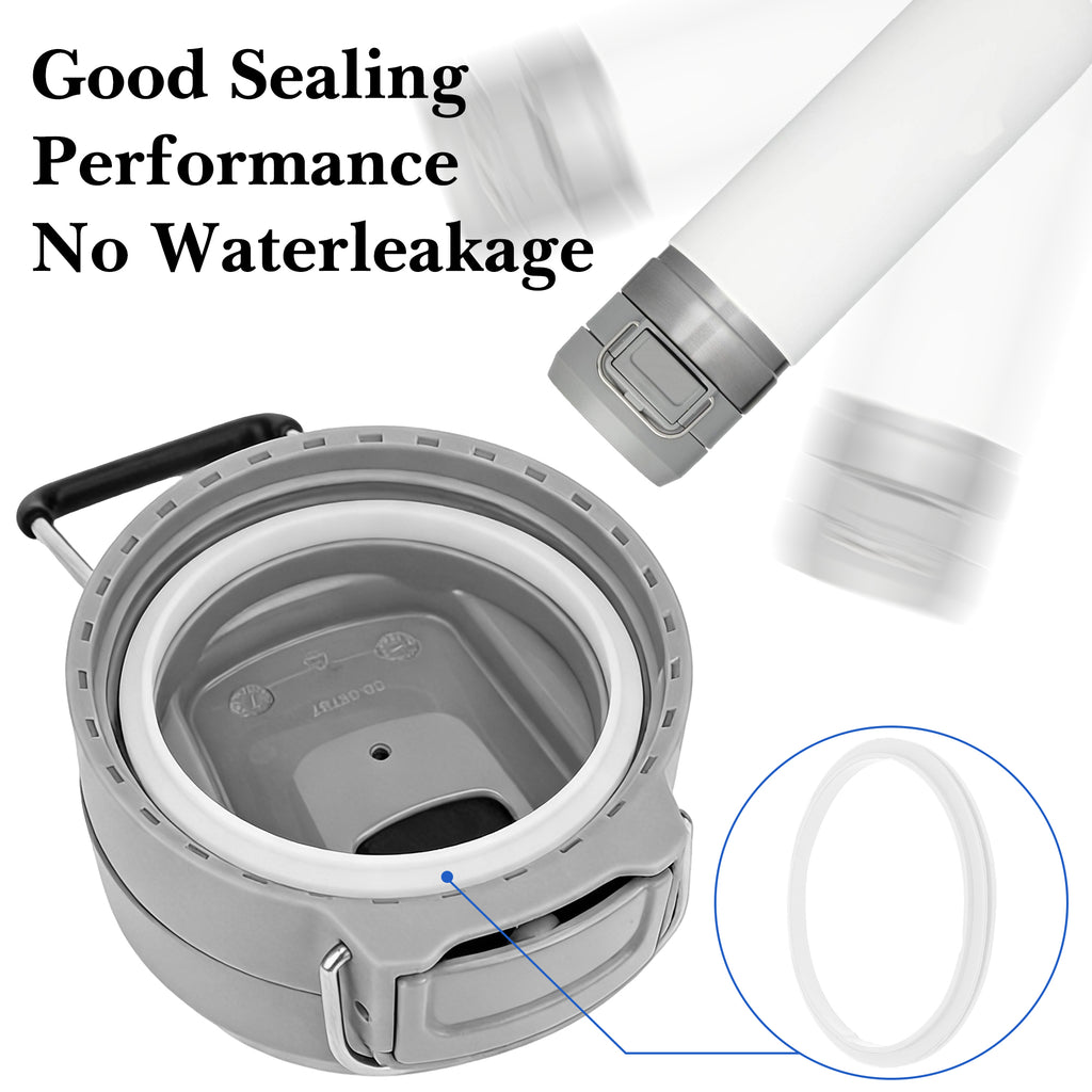 Linkidea 6 Pack Water Bottle Gasket Replacement Compatible with Stanley Quick Flip GO 24oz/36oz Waterbottle, Silicone O Ring Leak Proof Rubber Seal with Tweezer for Bottle Lid, White