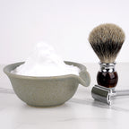 Linkidea Ceramic Shaving & Beard Grooming Bowl for Men, Wide Mouth Lathering Cup for Wet Razors, Traditional Shave Cream Cup (Grey)