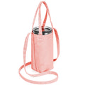 Linkidea Tumbler Carrier with Strap Compatible with YETI Rambler Tumbler 30oz, IRON °FLASK Classic Tumbler 2.0 20oz/24oz/32oz, Waterbottle Sling Bag Coffee Mug Holder, Shoulder Strap, Pink