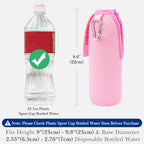 Linkidea Disposable Sport Cap Water Bottle Sleeve Compatible with 23.7 Fl Oz Arrowhead, Insulated Neoprene Plastic Bottled Water Cover with Lockable Zipper, Pink