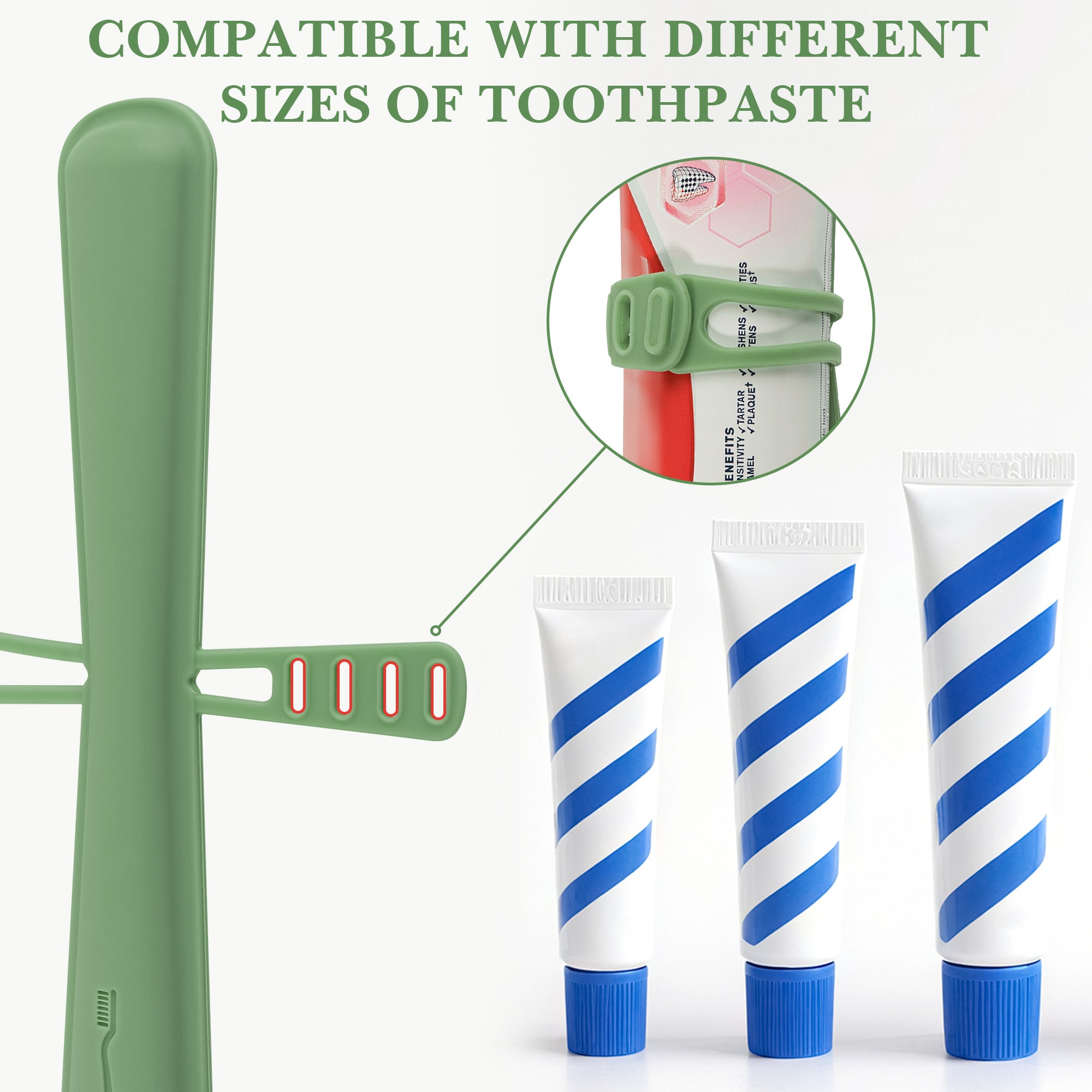 Linkidea Manual Toothbrush Travel Case with Strap for Toothpaste, Silicone Brush Container, Protective Storage Compatible with Oral-B CrossAction, Colgate 360 Optic White Advanced (Green)