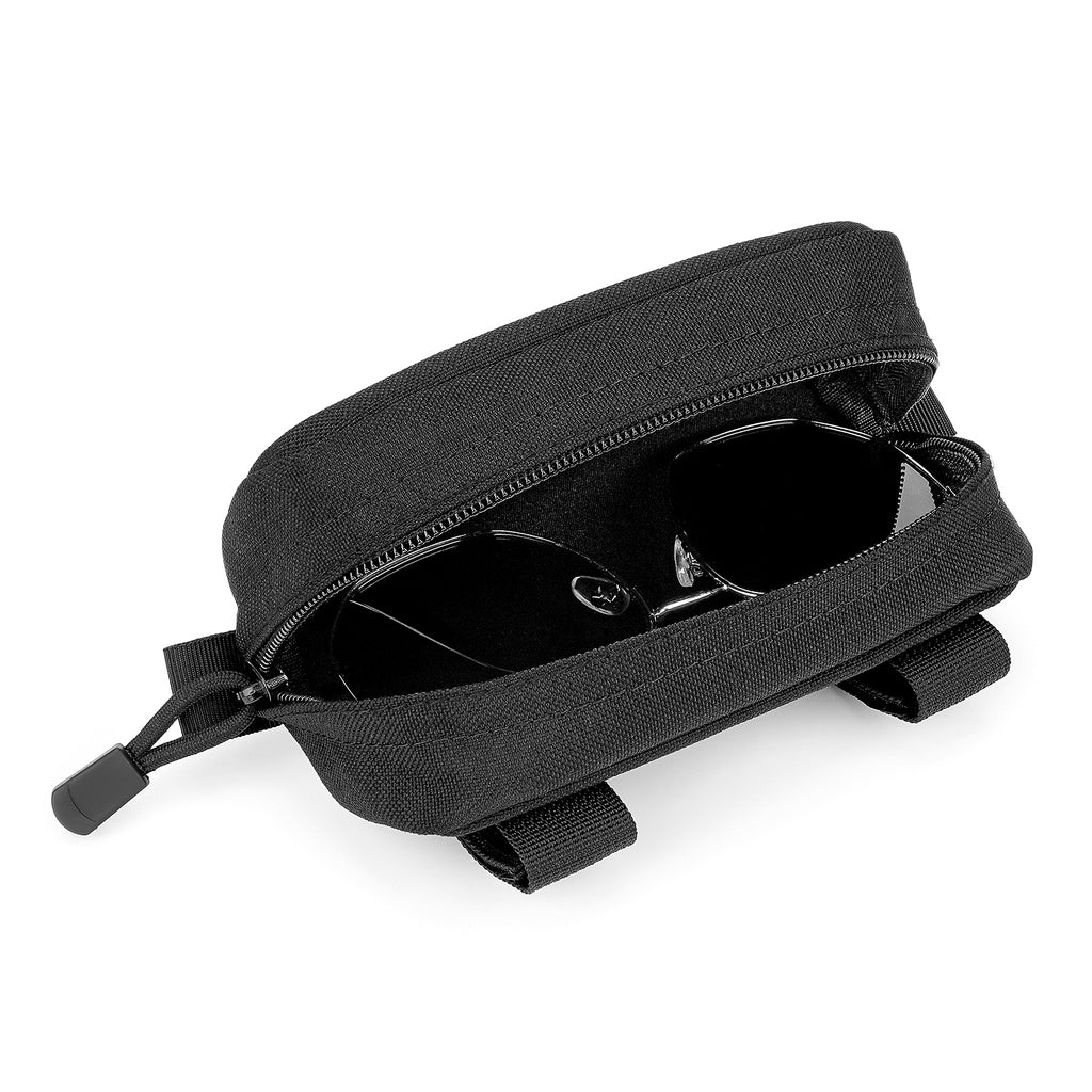 Linkidea Oversized Sunglasses Case with Hook, Large Frame Glasses Case for Sunglass, Eyeglasses Travel Bag Compatible with DIOR EverDior A1U 30Montaigne BU Missdior B1U (Black)