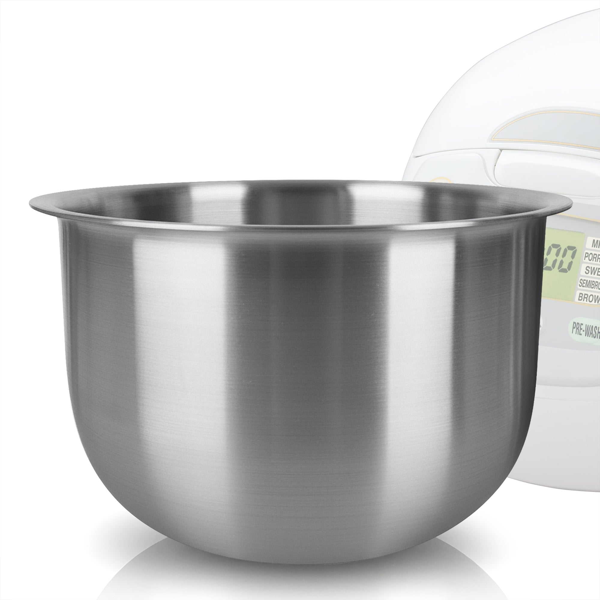 Linkidea Rice Cooker 316 Stainless Steel Inner Pot Compatible with Zojirushi NS-ZCC18, NP-HCC18XH, NP-HLH18, NP-HBC18, NW-QAC18, NS-YMH18, Dishwasher Safe, No Coating Replacement Bowl