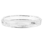 Linkidea Glass Soap Holder, Clear Bar Dish Saver for Shower, Bathroom, Slim Design Storage Tray for Countertop(Ellipse)