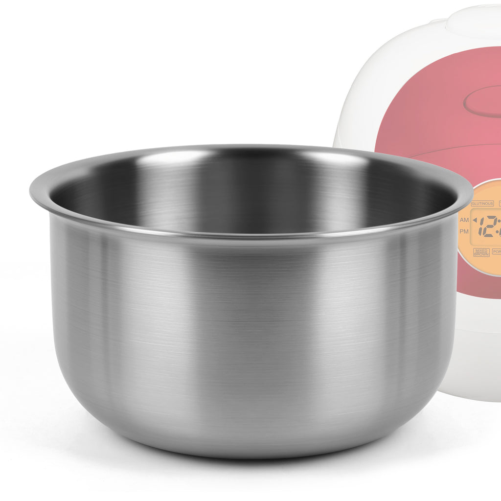 Linkidea 316 Stainless Steel Replacement Inner Pot Compatible with CUCKOO CR-0351FR, CR-0351FG Rice Cooker, 3-Cup Uncooked/6-Cup Cooked, No Coating, Dishwasher Safe