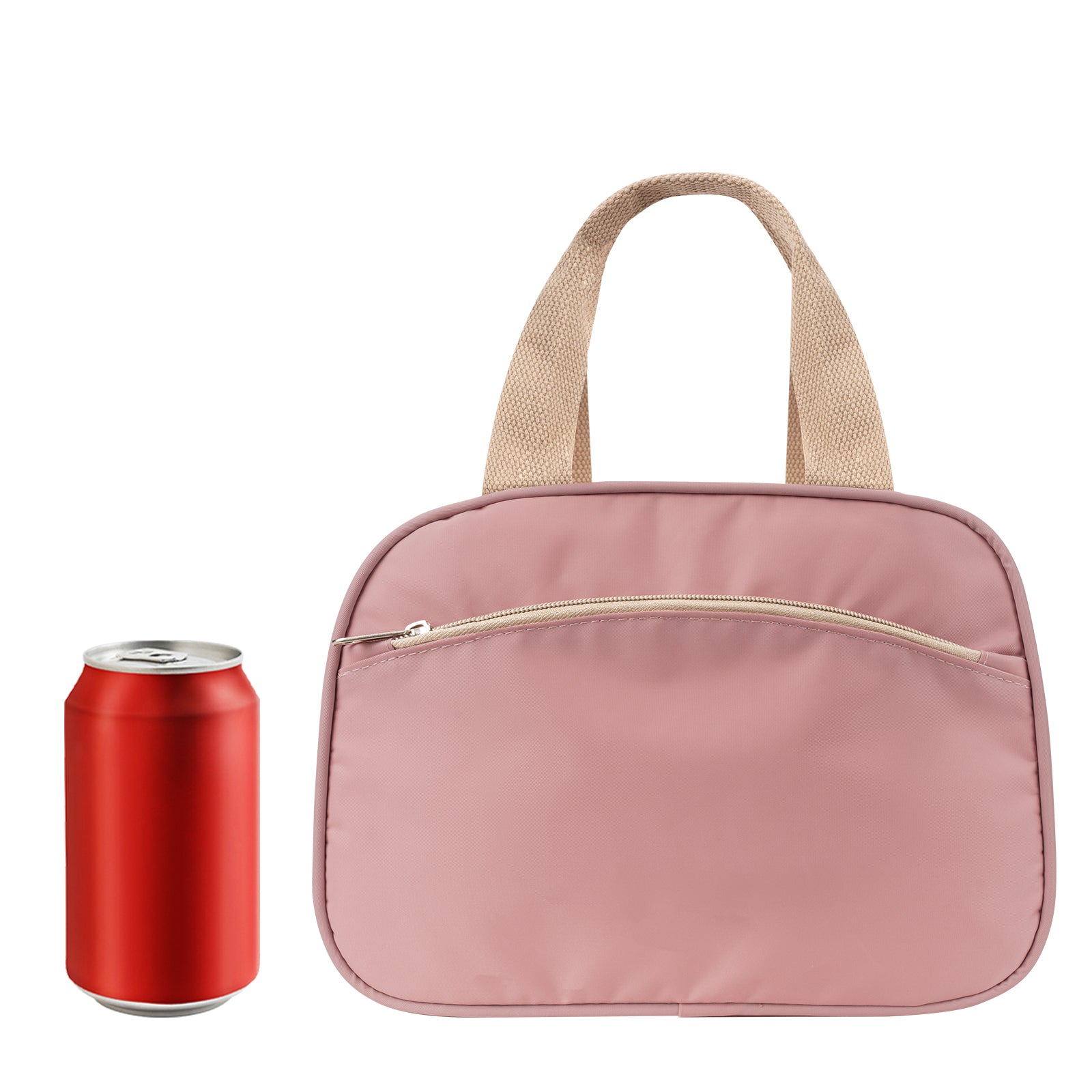 Linkidea Lunch Bag for Adult, Oxford Insulated Lunch Bag with Hand Strap, Large Capacity Lunch Tote Bag with Zipper Fits Daily Use, Compatible with Bentgo Classic, Amathley, Caperci (Pink)