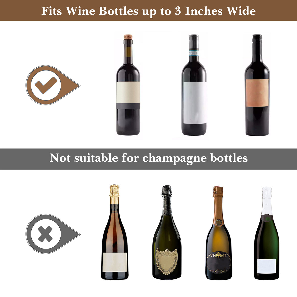 Linkidea Kraft Paper Wine Gift Bag, Reusable Wine Tote Carrier with Detachable Divider, Portable Holder for Wedding, Holiday, Business & Party Gifting (Brown)
