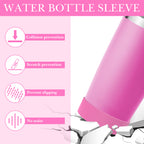 Linkidea 2 Pack Water Bottle Boot Compatible with YETI Tumbler 20oz/30oz, Travel Mug 20oz/30oz, Silicone Anti-Slip Waterbottle Bottom Sleeve Cover Protector (Pink)