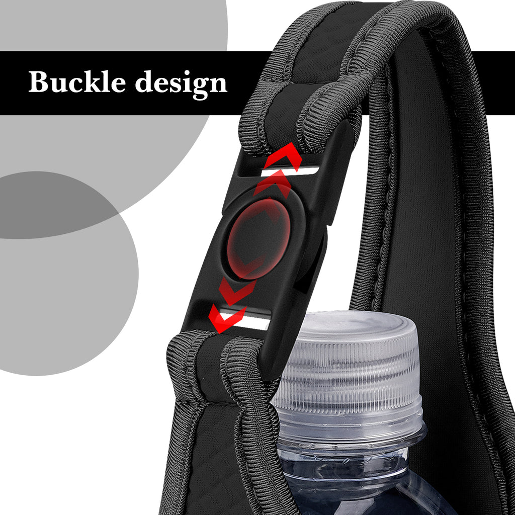 Linkidea Plastic Bottled Water Sleeve with Carry Strap Compatible with 16.9/20 Fl Oz Lifewtr, Smartwater, Portable Disposable Water Bottle Cover Holder for Outdoor, Black