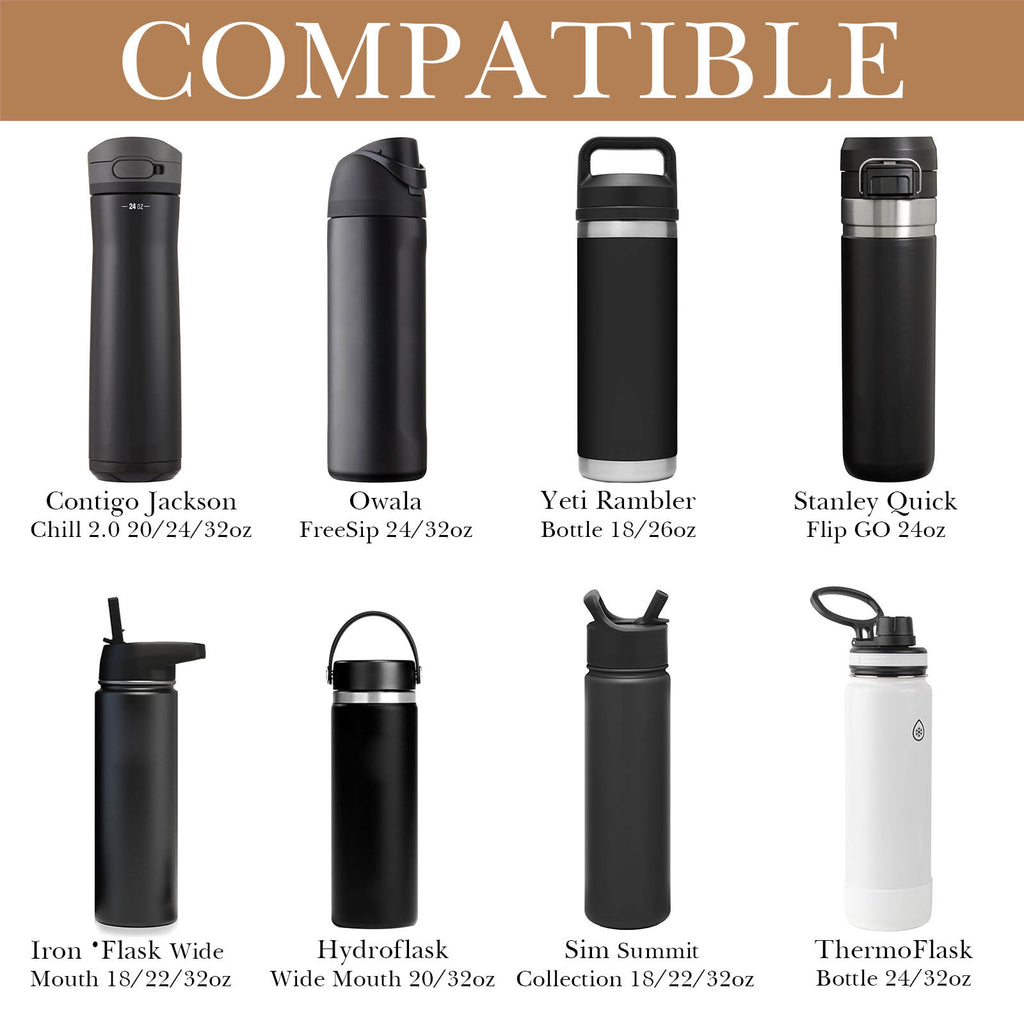 Linkidea Water Bottle Carrier with Strap Compatible with YETI Rambler Bottle 18oz/26oz, Owala FreeSip 24oz/32oz, Waterbottle Sling Bag Holder, Shoulder Strap with Phone Pocket (Beige)