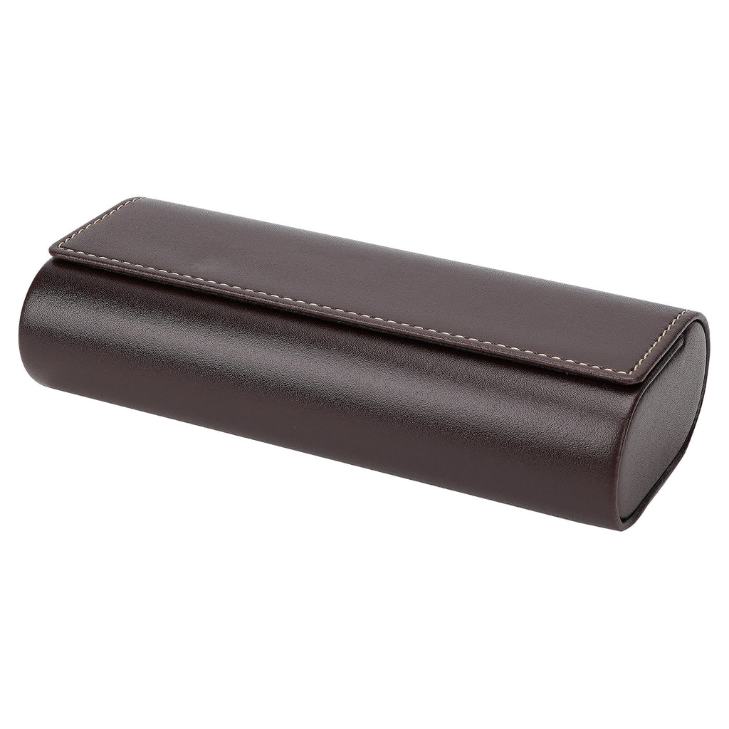 Extra Large Hard Shell Sunglasses Case with Soft Lid, Vegan Leather Sun Glasses Storage Bag Pouch Organizer Compatible with Gucci GG1422S GG1440S Persol PO3328S (XL, Coffee)