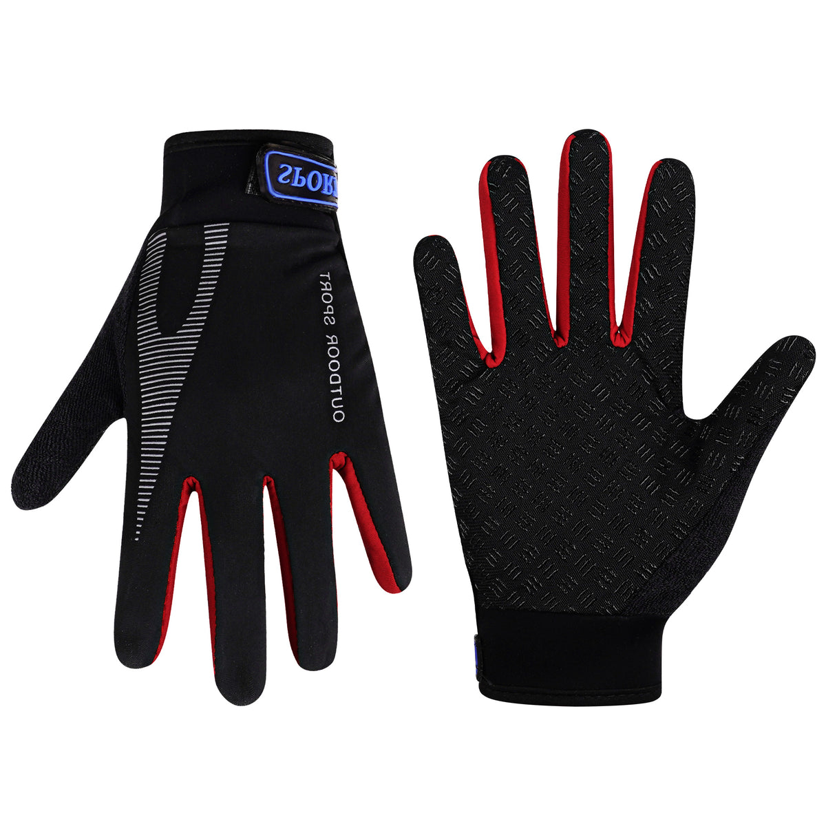 Linkidea Kids Winter Running Gloves, Adjustable Compression Gloves with Anti-Slip Grip Fits Kids Youth, Breathable Soccer Accessories Compatible Touchscreen (Red, M)