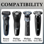 Linkidea 2 Pack Electric Shaver Holders for Shower, Stainless Steel Wall Mount Razor Hanger with Drainage, Fits Shaving Handles up to 1.8", Compatible with Philips Shaver 2400 (Black)