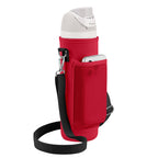 Linkidea Water Bottle Carrier with Shoulder Strap Compatible with Owala FreeSip Bottle 24oz, Waterbottle Sling Bag Holder with Mesh Phone Pocket, Red