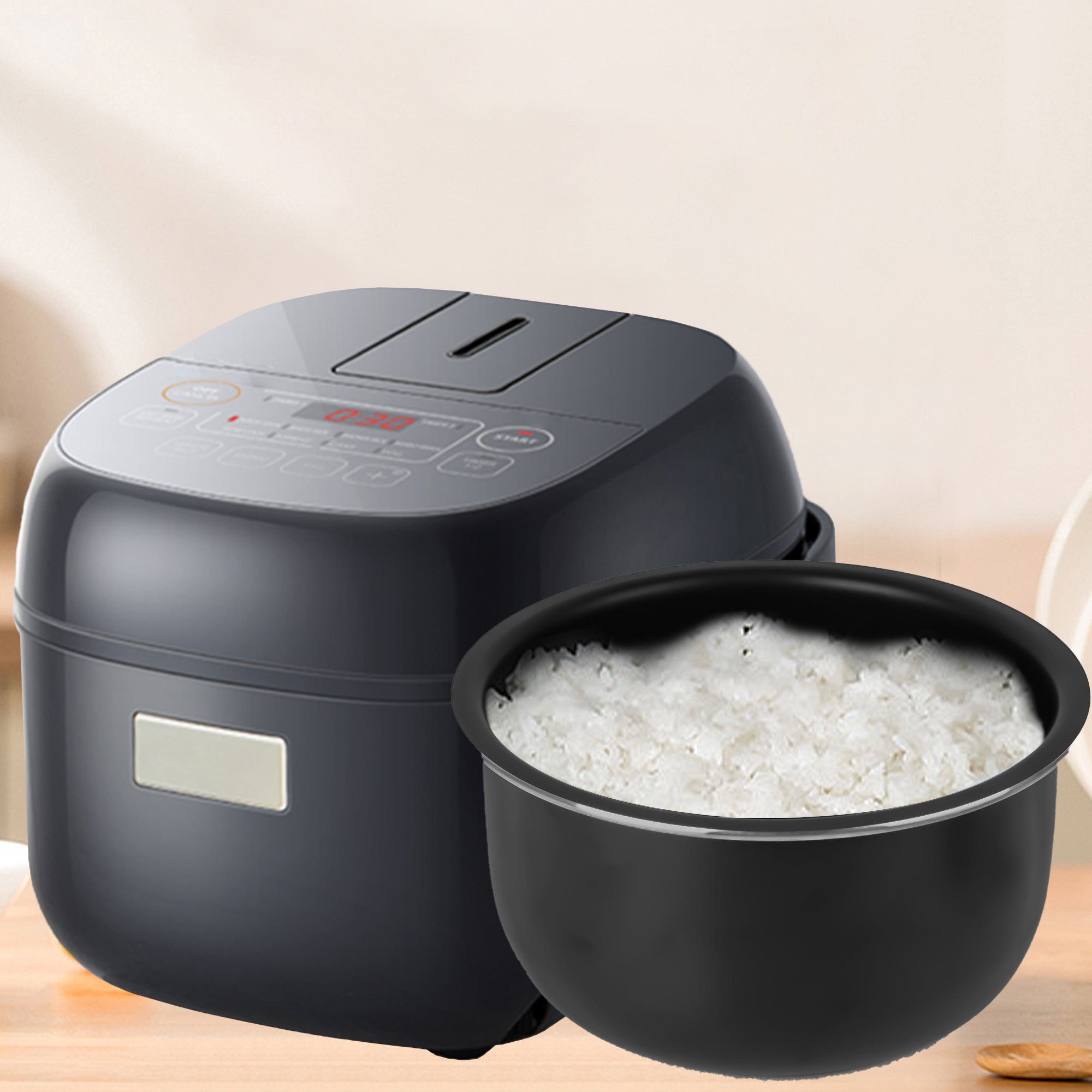 Linkidea Rice Cooker Aluminum Inner Pot Compatible with TOSHIBA RC-5DSTUS(H), Dishwasher Safe, Replacement Bowl