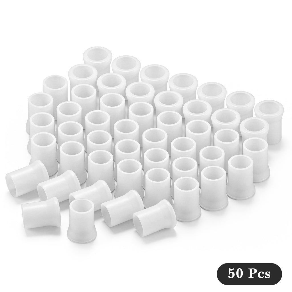 Linkidea 50 Pcs Silicone Pipe Bits, Soft Pipe Mouthpiece Covers & Stem Protectors for Medium to Large Tobacco Pipes, Bite Guards (White/Large)