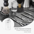 Linkidea Acrylic Safety Razor Blade Bank, Clear Blade Disposal Container for Used Double Edge Blades, Visible Fill Level, Barber & Home Use (Clear)
