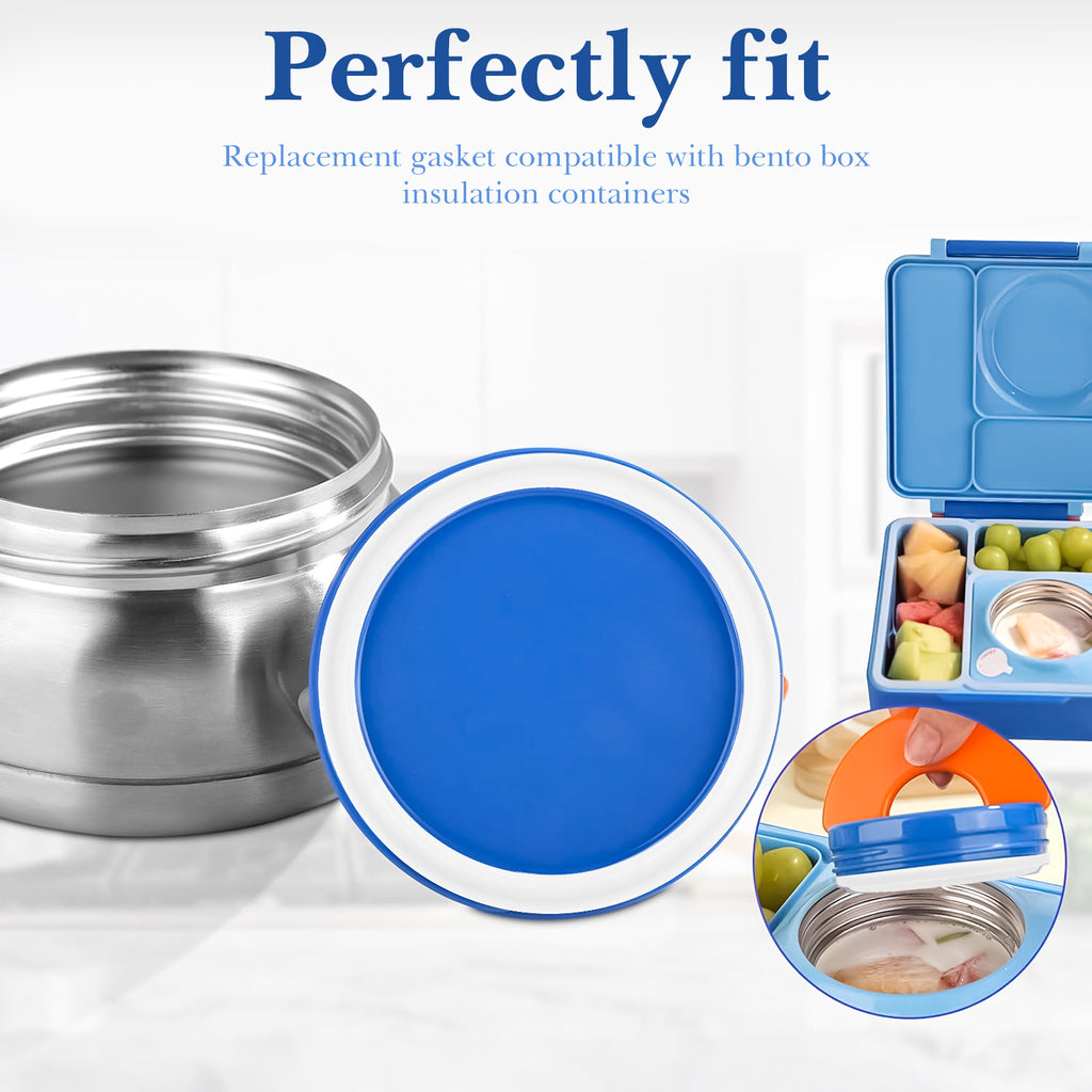 Linkidea 6 Pcs Silicone Seal Replacement, Round Exact Fit Lid Seal Gasket Compatible with OmieBox, Leakproof Food Safe Parts & Accessories for Bento Box (White)