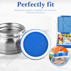 Linkidea 6 Pcs Silicone Seal Replacement, Round Exact Fit Lid Seal Gasket Compatible with OmieBox, Leakproof Food Safe Parts & Accessories for Bento Box (White)