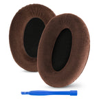 Linkidea Replacement Ear Pads for Sennheiser HD515, HD555, HD595, HD518, HD598, HD598SE, HD598CS, HD560s Headphones, Ear Cushions (Velour / Brown)