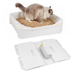 2 Pack Foldable Disposable Cat Litter Box with 10 Leakproof Liners, Portable Travel Kitty Litter Tray for Car, Hotel, Camping, Temporary Indoor Use