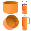 Linkidea 2 Pack Water Bottle Boot Compatible with Stanley Quencher H2.0 20oz/30oz/40oz, IceFlow Flip 20oz/30oz Tumbler, Silicone Bottle Bottom Sleeve Cover Bumper Protector (Orange)