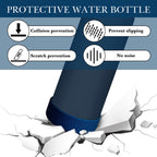 Linkidea Water Bottle Boot Compatible with YETI Rambler Bottle 36oz, Silicone Anti-Slip Water Bottle Bottom Sleeve Cover Protector, Bottle Bumper (Navy Blue / 2 Pack)