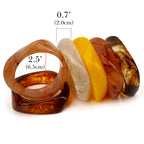 Bangle Bracelets Set for Women, 6 Pack Acrylic Resin Chunky Colorful Bracelet Wide Geometric Irregular Wristbands Fashion Jewelry
