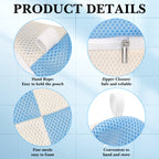 Linkidea 3 Pack Soap Saver Pouch with Zipper, Exfoliating Body Sponge Scrubber with Hand Loop, Mesh Soap Foam Lather Pocket for Shower Bath (Round)