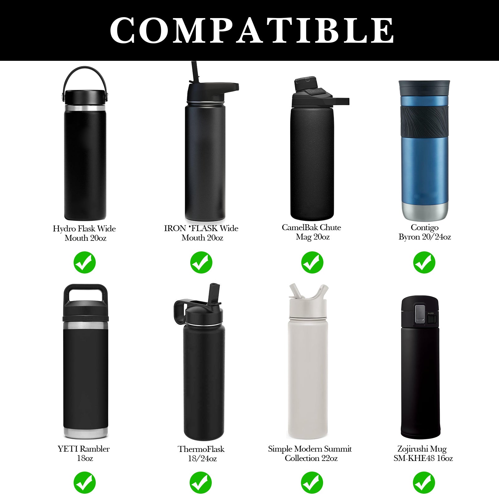 Linkidea Water Bottle Carrier with Strap Compatible with Simple Modern Summit Collection 22oz, Hydro Flask Wide Mouth, Waterbottle Sling Bag Holder with Shoulder Strap (Black)