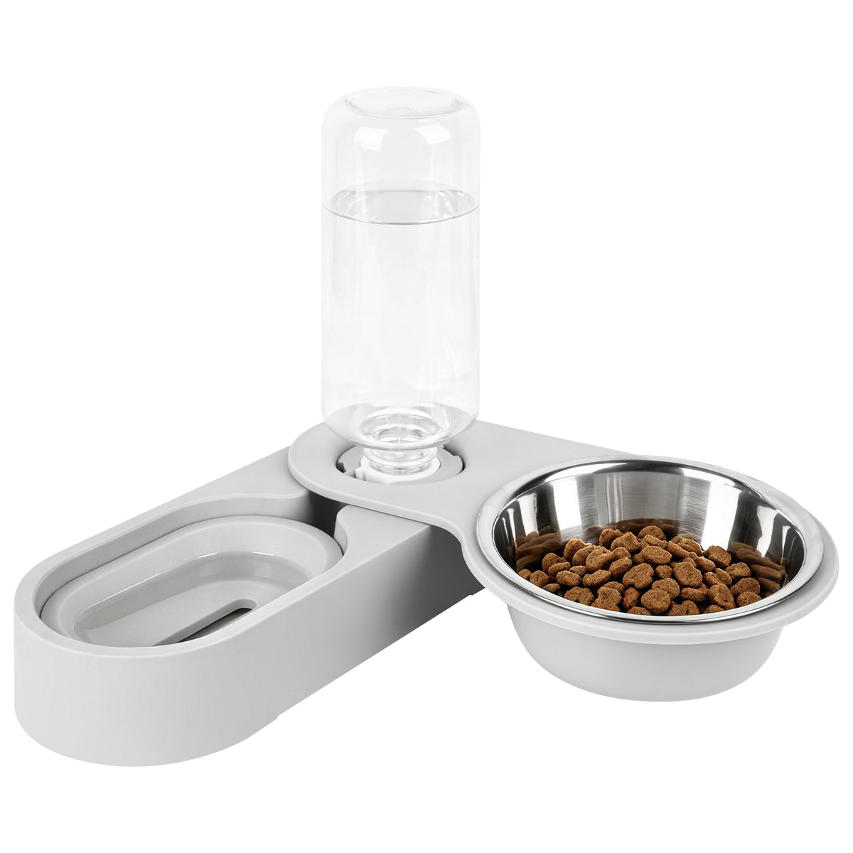 Gravity Water Dispenser for Cats, Pet Drinking Bowl Compatible with Mineral Water Bottles, Automatic Refill Water Feeder, Cat Hydration Station