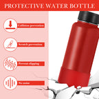 Linkidea Water Bottle Boot Compatible with IRON °FLASK Wide Mouth 32oz/40oz, Narrow Mouth 32oz, Silicone Bottle Bottom Sleeve Cover Protector, Bottle Bumper (Red / 2 Pack)