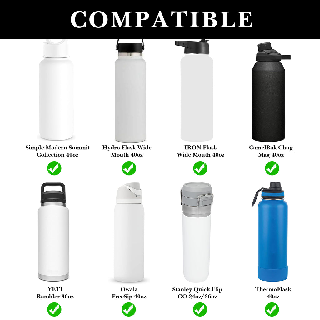 Linkidea Water Bottle Carrier with Strap Compatible with Simple Modern Summit Collection 40oz, Hydro Flask Wide Mouth, Waterbottle Sling Bag Holder with Shoulder Strap (Black)