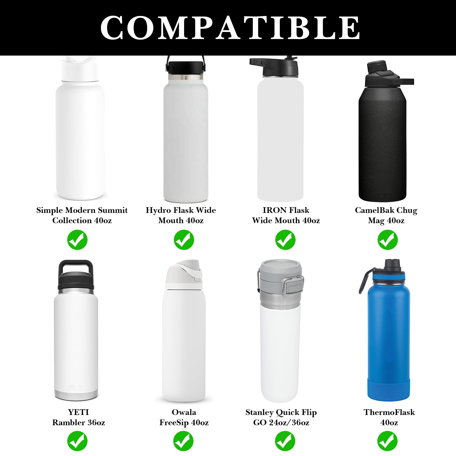 Linkidea Water Bottle Carrier with Strap Compatible with Simple Modern Summit Collection 40oz, Hydro Flask Wide Mouth, Waterbottle Sling Bag Holder with Shoulder Strap (Black)