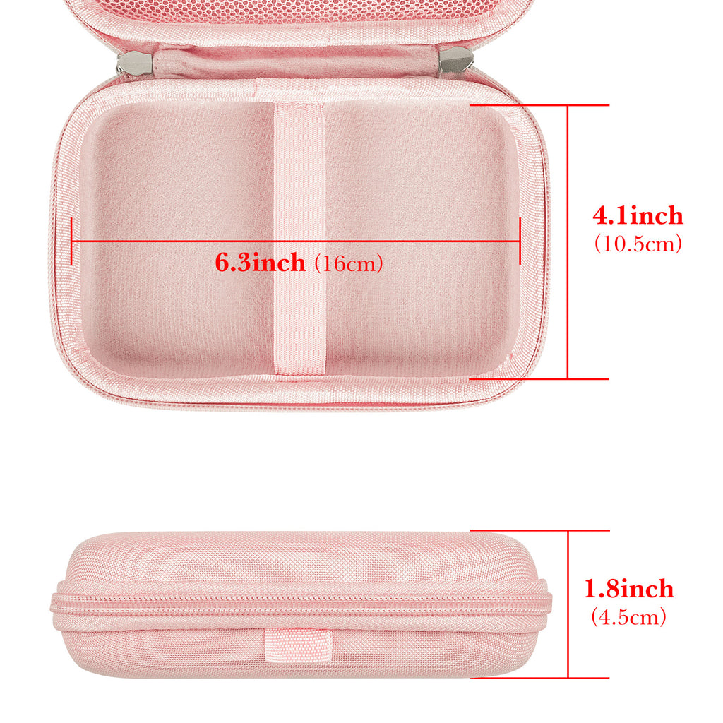 Linkidea Handheld Game Console Carrying Case, Shockproof Travel Storage Organizer Compatible with Mini Game Player Box for Charging Cable, EarPods, Batteries and Accessories (Pink)