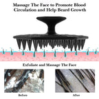 Linkidea Silicone Beard Scrubber, Face Scrubber Exfoliator Deep Cleaning, Hangable Beard Brush for Men (Black)