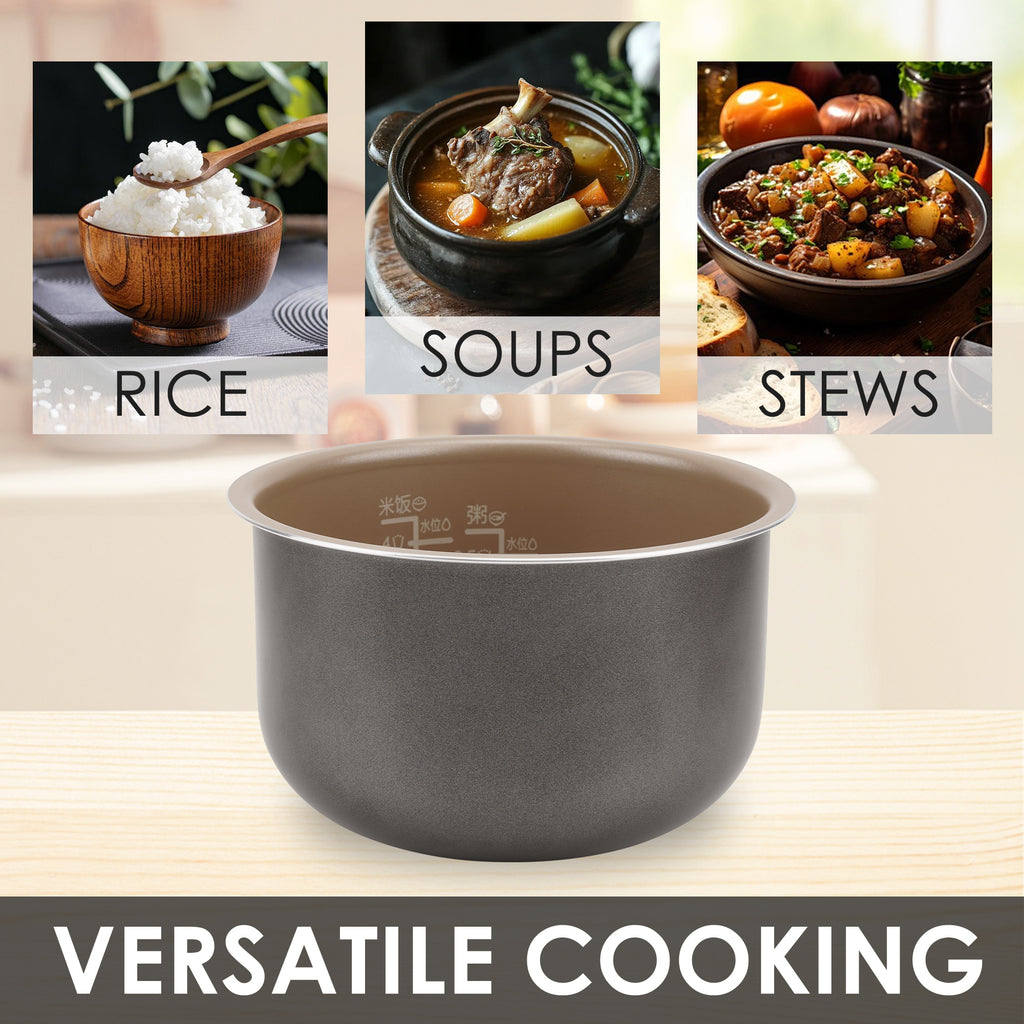 Linkidea Rice Cooker Aluminum Inner Pot Compatible with AROMA-ARC-954SBD, Dishwasher Safe, Replacement Bowl