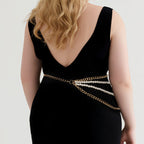 Plus Size Waist Chain for Women, 4 Layers White Pearl Fashion Body Chain, 31.5-45 Inch Adjustable Chunky Belt Accessory