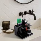Linkidea Electric Shaver and Razor Stand, Shaving Gel Organizer Holder, Compatible with GilletteLabs Exfoliating Bar, Heated Razor, ProGlide Shield Power (Black)