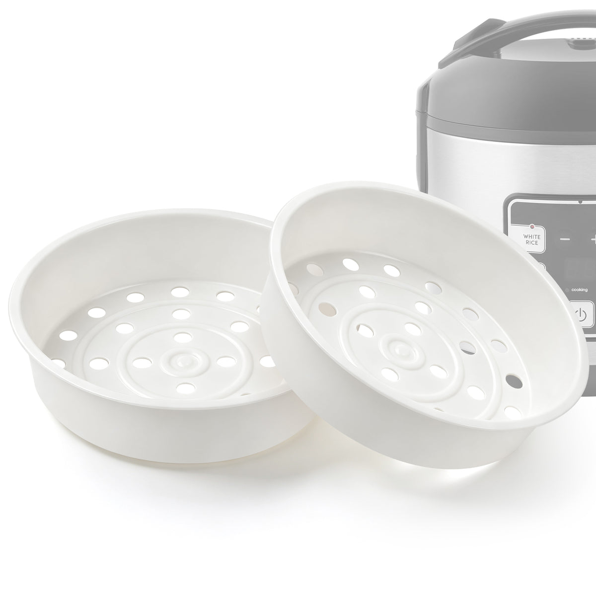 Linkidea 2 Pack Rice Cooker Steamer Baskets Compatible with Aroma ARC-914SBD, ARC-954SBDS, ARC-994SG, ARC-904SB, ARC-5204SB 2 Qt Cookers, Food Steaming Trays for Vegetables, Dumplings