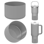 Linkidea 2 Pack Water Bottle Boot Compatible with Stanley Quencher H2.0 20oz/30oz/40oz, IceFlow Flip 20oz/30oz, Silicone Water Bottle Bottom Sleeve Cover Bumper Protector (Gray)