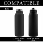 Linkidea 2 Pack Water Bottle Boot Compatible with Ello Cooper / Pop & Fill Bottle 40oz, Silicone Anti-Slip Bottle Bottom Sleeve Bumper Protector (Black)