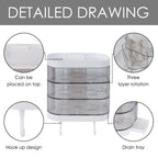 Linkidea Wall Mounted 3 Layers Soap Dish with 2 Hooks,180 Degree Rotating Soap Holder, Waterproof Dustproof Storage Organizer Rack for Bathroom Shower Room Kitchen (Clear)